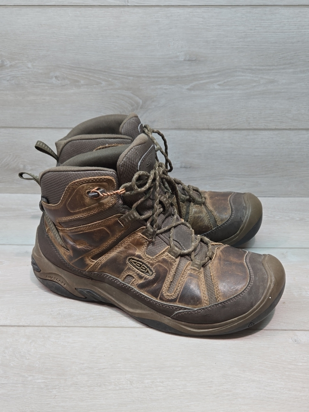 KEEN Men's Waterproof Brown High Top Hiking Boots Sneakers Shoes Sz 14 Wide